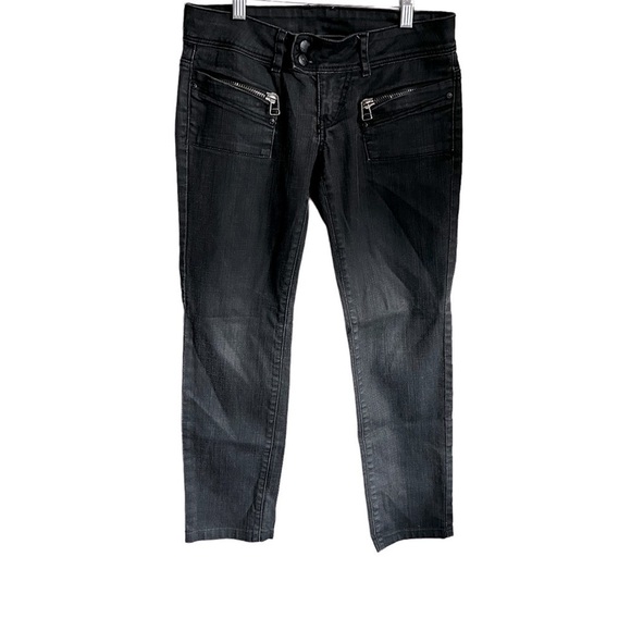 Mango Denim - MNG Washed Black Moto Skinny Textured Denim‎ Jeans